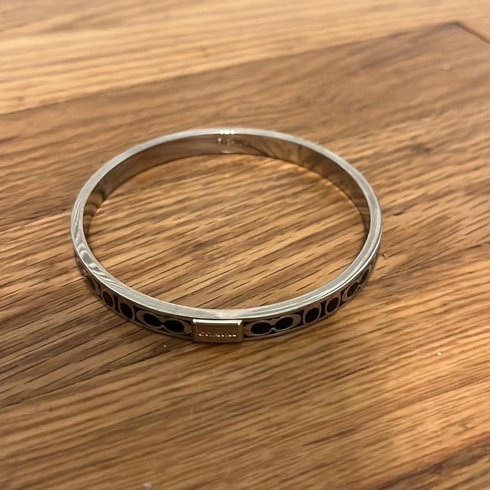 Silver Coach bangle bracelet